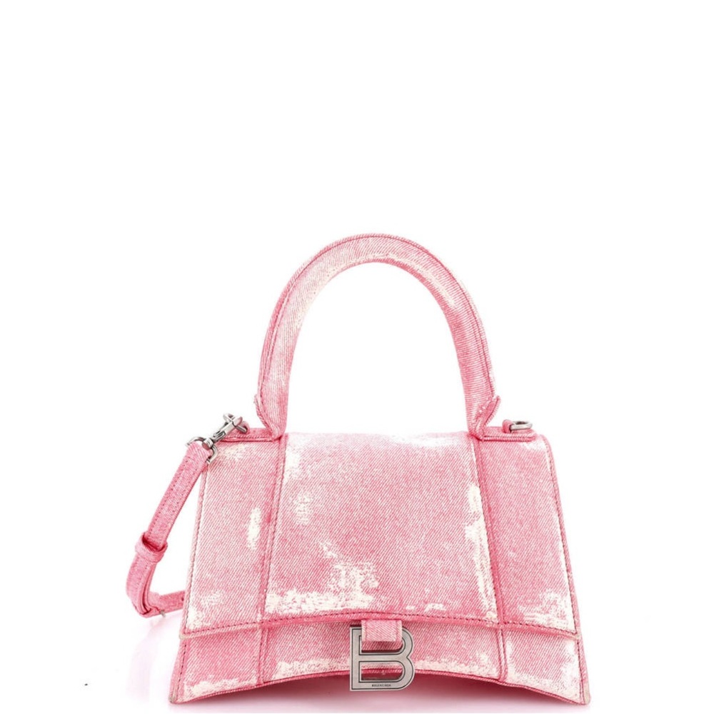 Balenciaga hourglass Distressed denim Pink small Bag - Picture 11 of 12